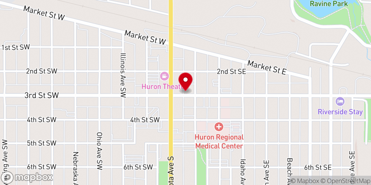 Map showing location of The Huron Daily Plainsman