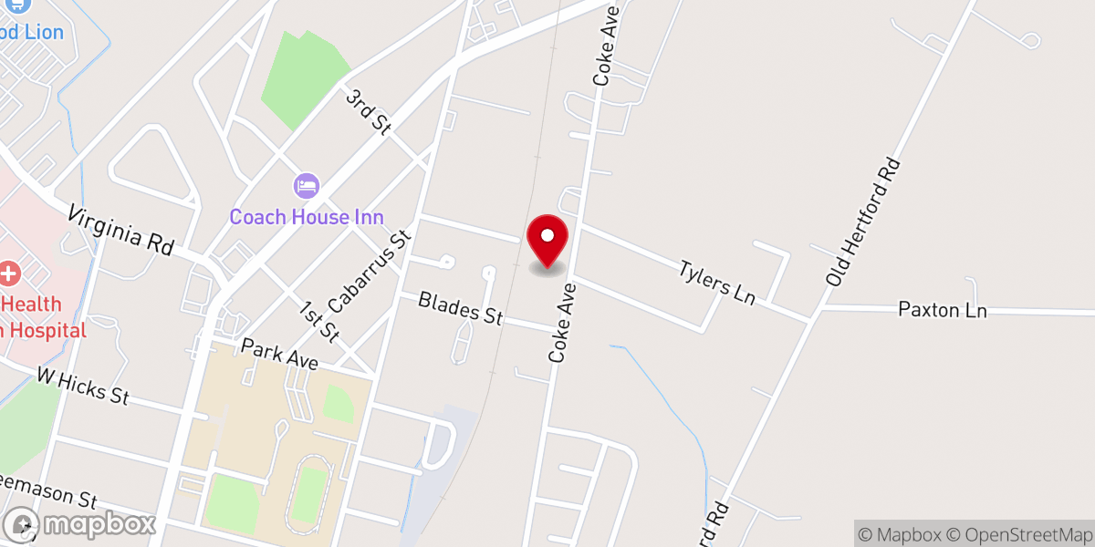 Map showing location of Church of Deliverance-Edenton