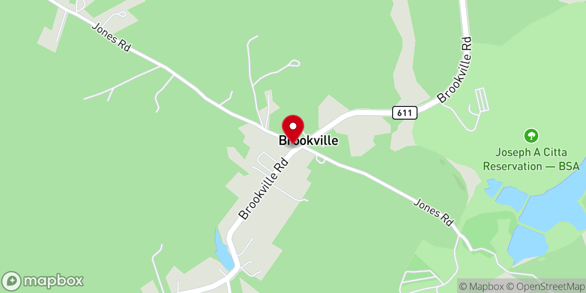 Map showing location of Brookville United Methodist Church