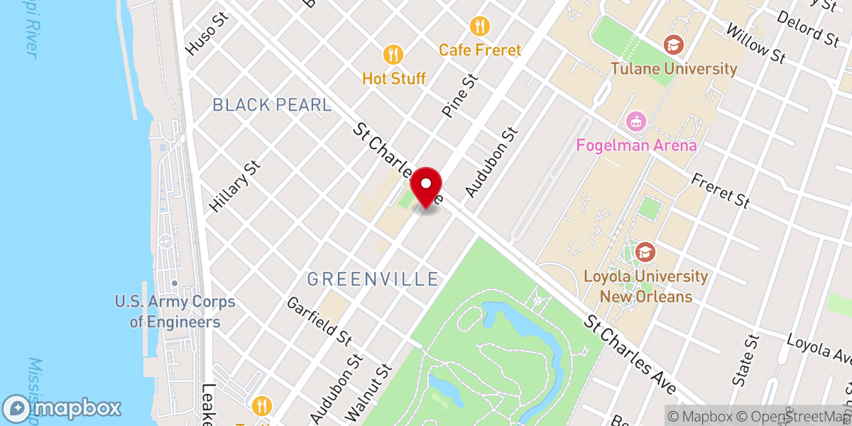 Map showing location of Saint Charles Avenue Baptist Church