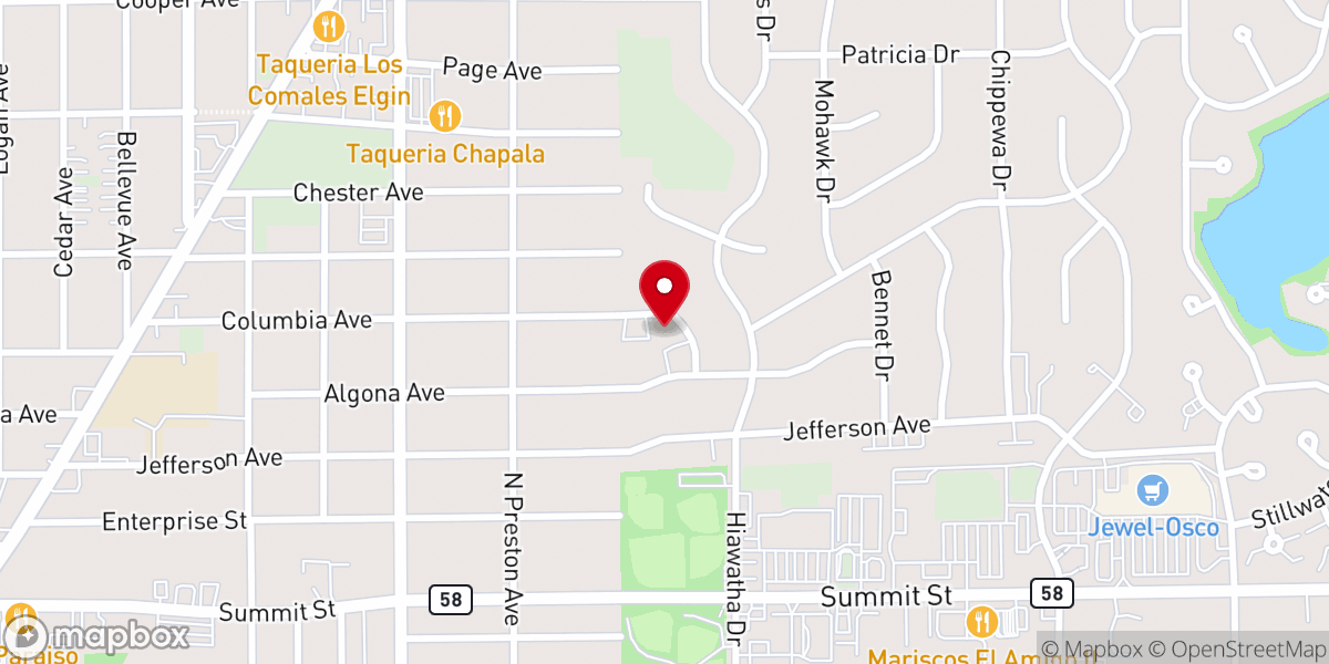 Map showing location of Park Manor Bible Chapel Inc