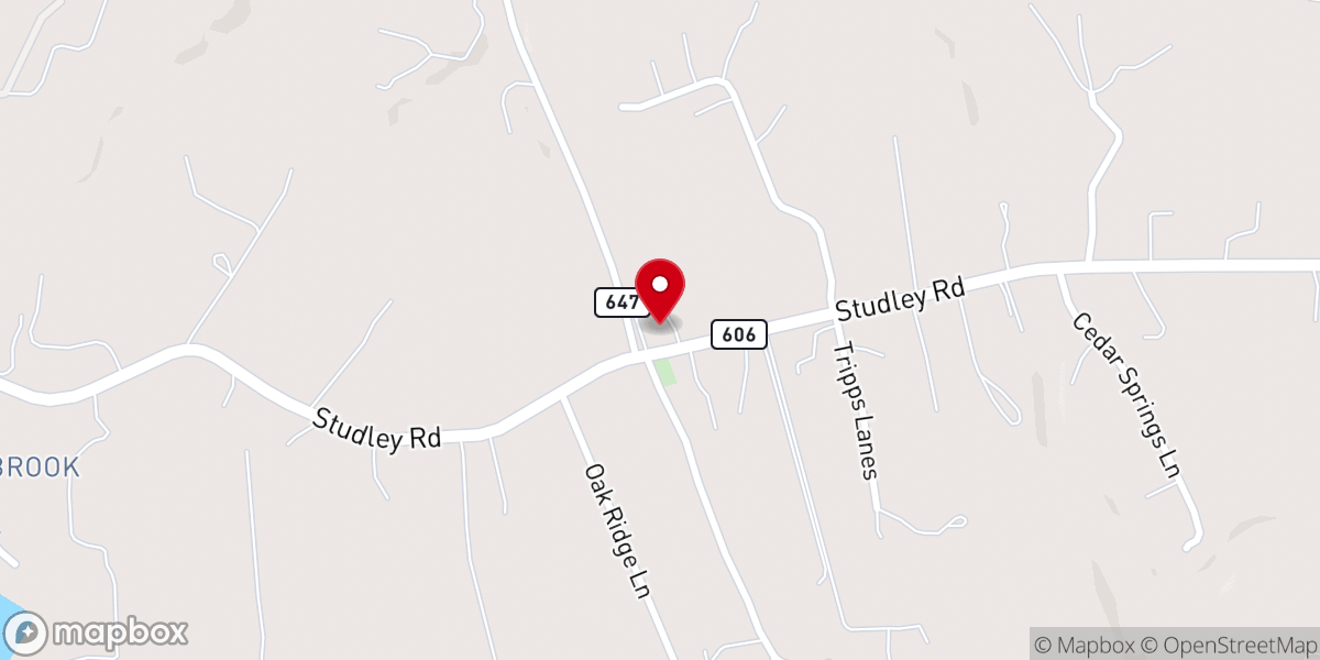Map showing location of Enon United Methodist Church