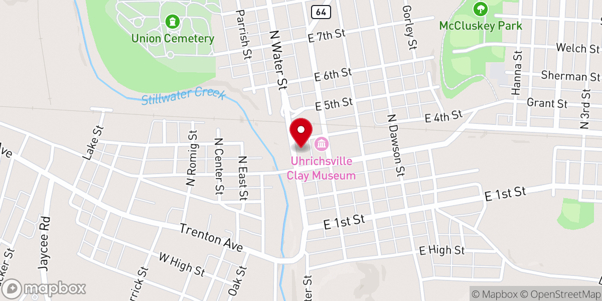 Map showing location of Moravian Church of Uhrichsville