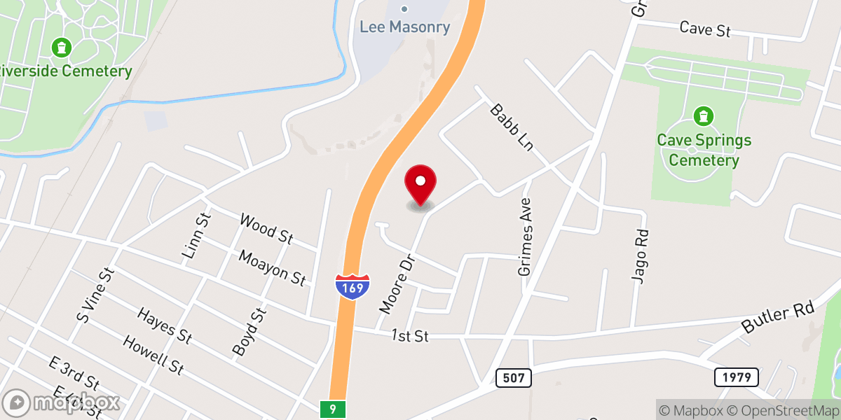 Map showing location of Gainsville Baptist Church