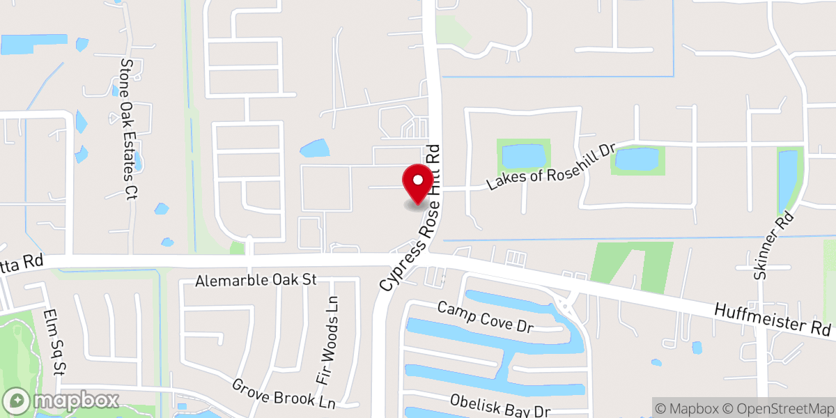 Map showing location of Cypress Crossings Christian Church