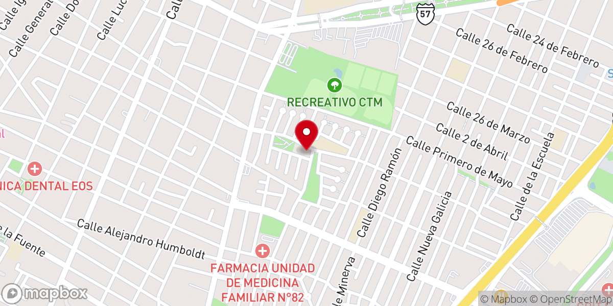 Map showing location of Iglesia Santa María
