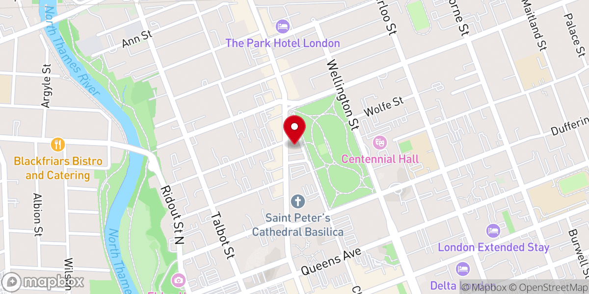 Map showing location of First Baptist Church