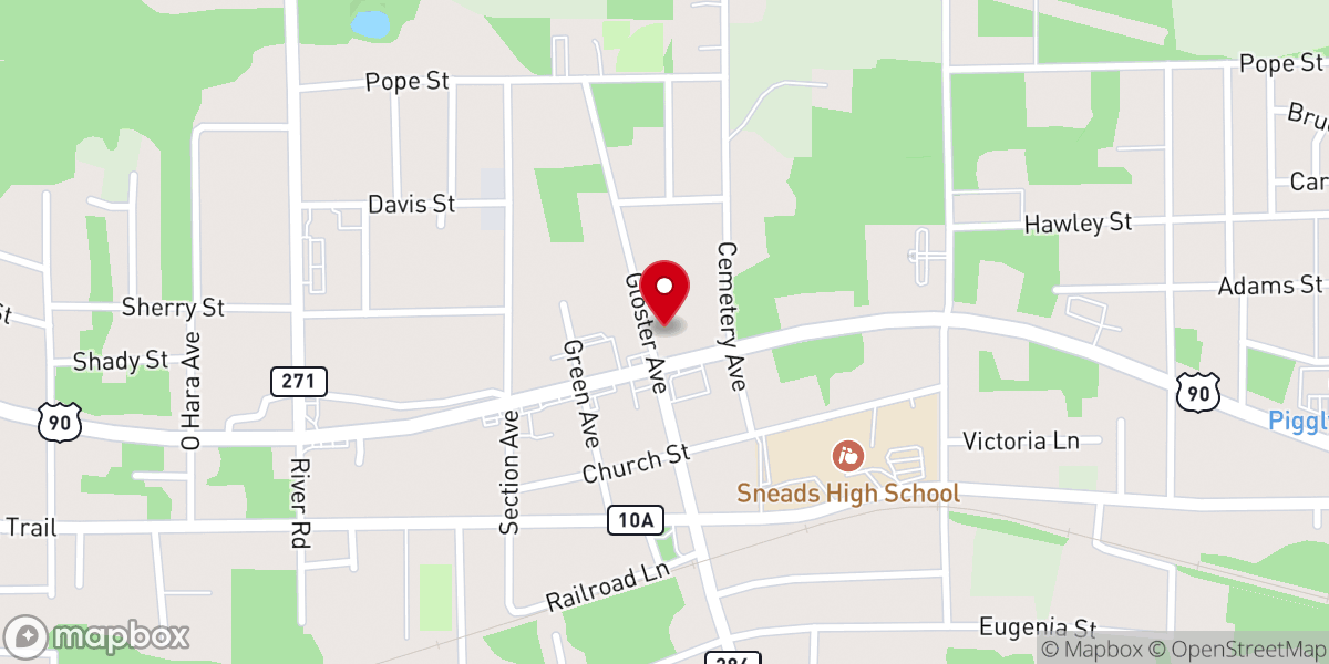 Map showing location of Sneads Pentecostal Holiness