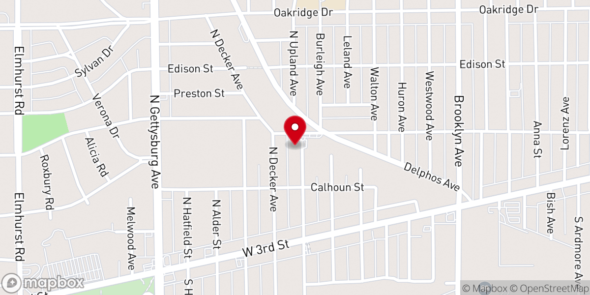 Map showing location of New Zion Missionary Baptist Church