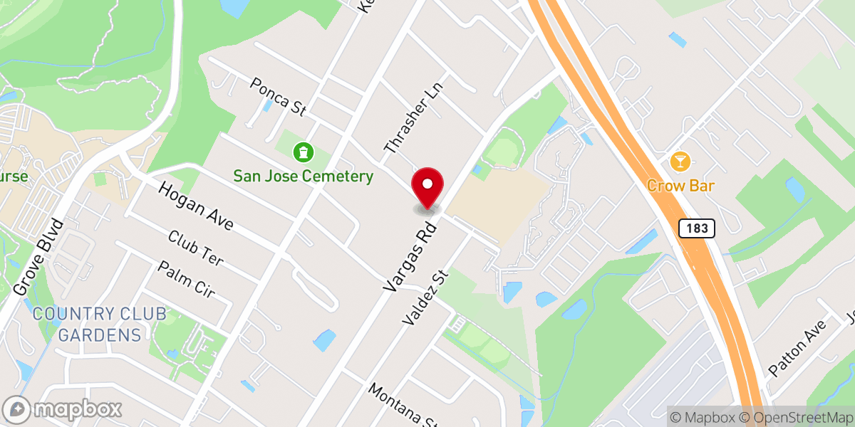 Map showing location of Iglesia Pentecostal Nueva Vida / Pentecostal Church New Life