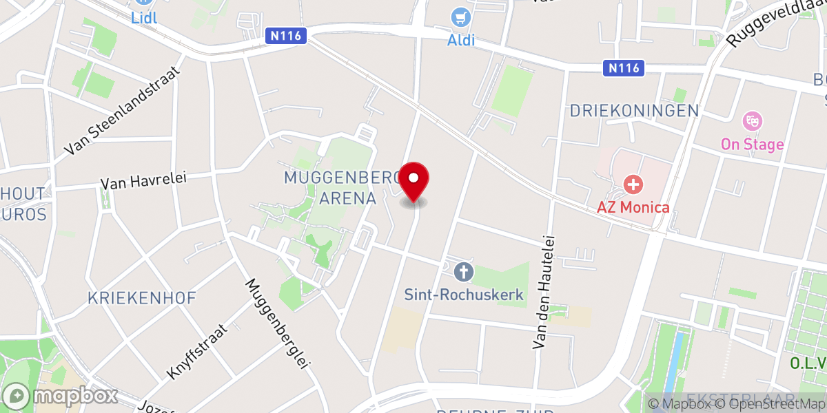 Map showing location of Sint-Rochuskapel