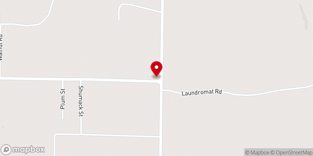 Map showing location of Hector First Baptist Church