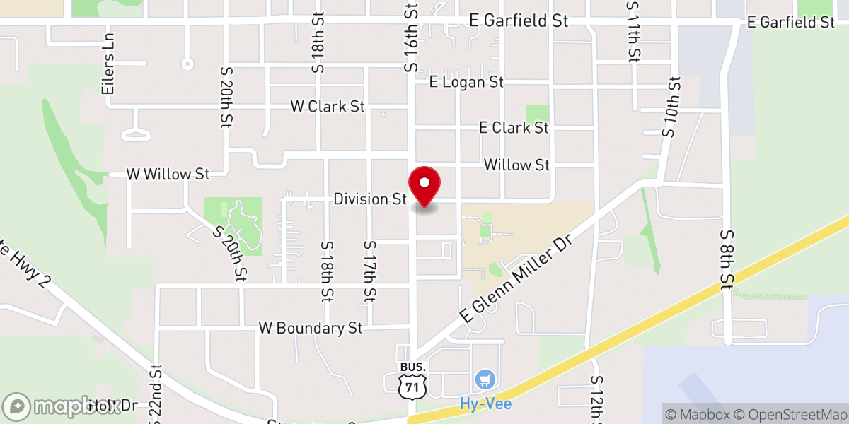 Map showing location of First Baptist Church