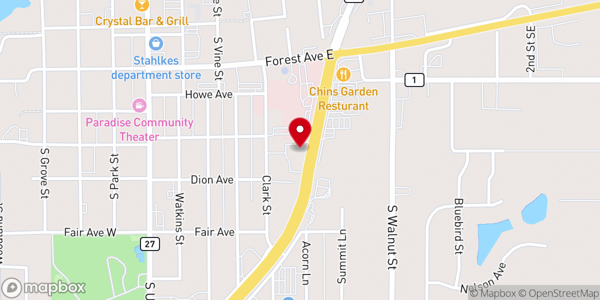 Map showing location of Zion Lutheran Church