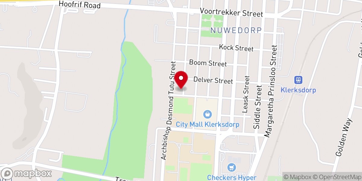 Map showing location of Freedom For All Nations Outreach Klerksdorp Branch