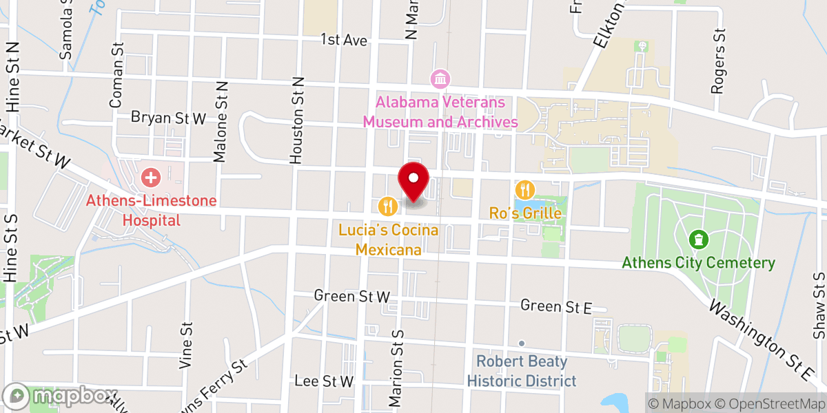 Map showing location of Little Zion Missionary Baptist Church