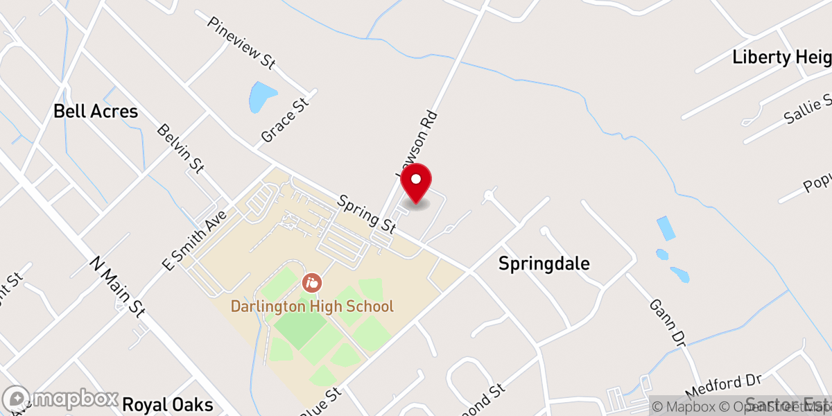 Map showing location of Central Baptist Church