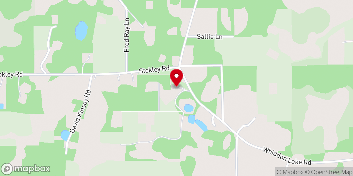 Map showing location of Whiddon Lake Church