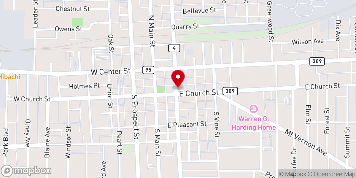 Map showing location of Forest Lawn Presbyterian Church
