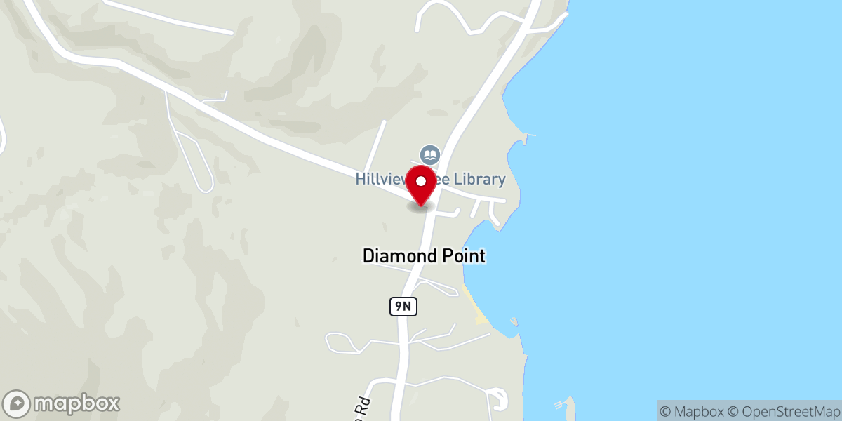 Map showing location of Diamond Point Community Church