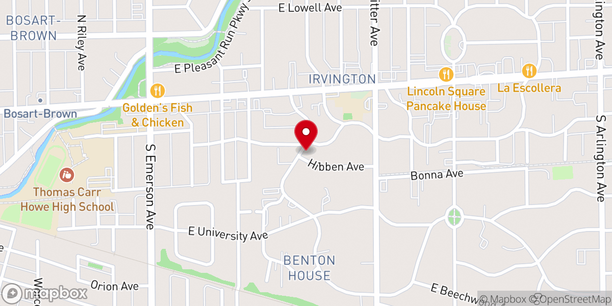 Map showing location of Downey Avenue Christian Church