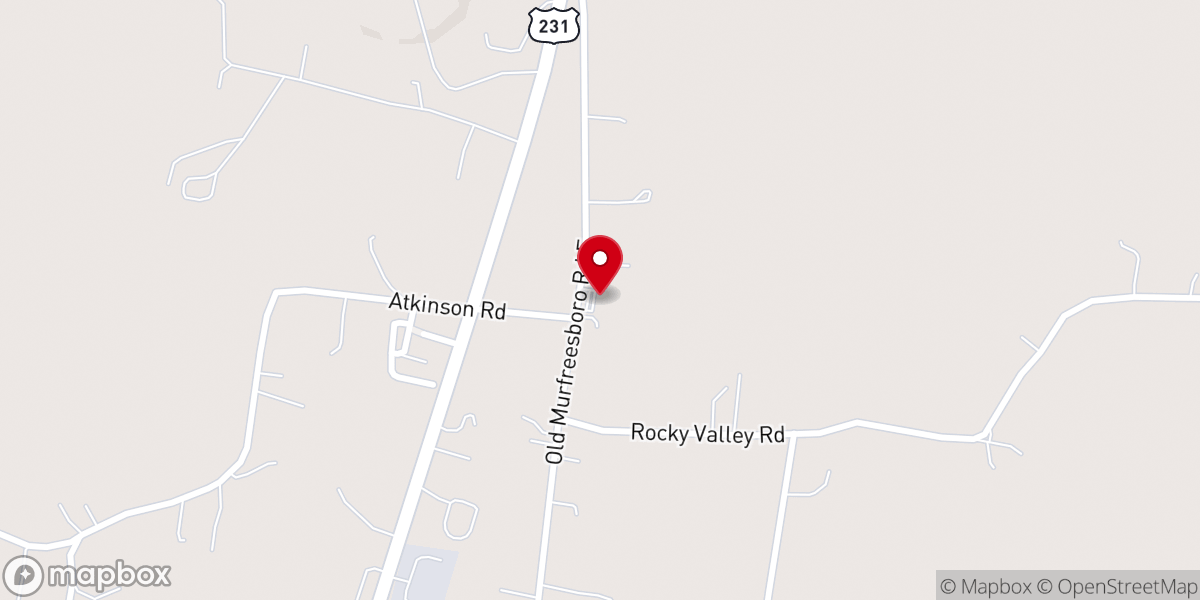 Map showing location of Rocky Valley Baptist Church