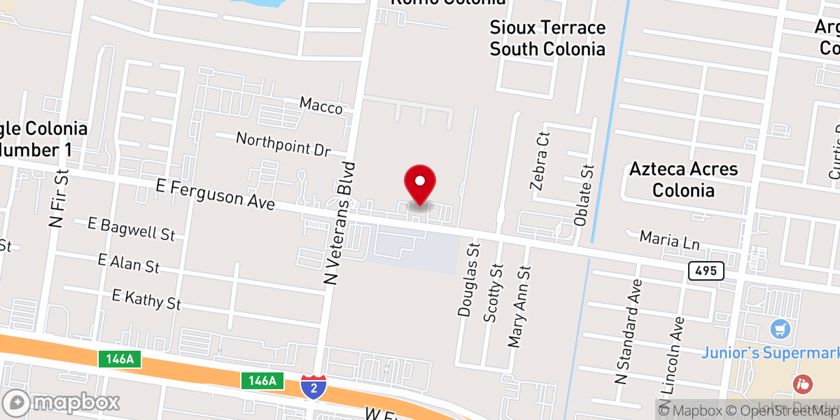 Map showing location of Templo El Admirable