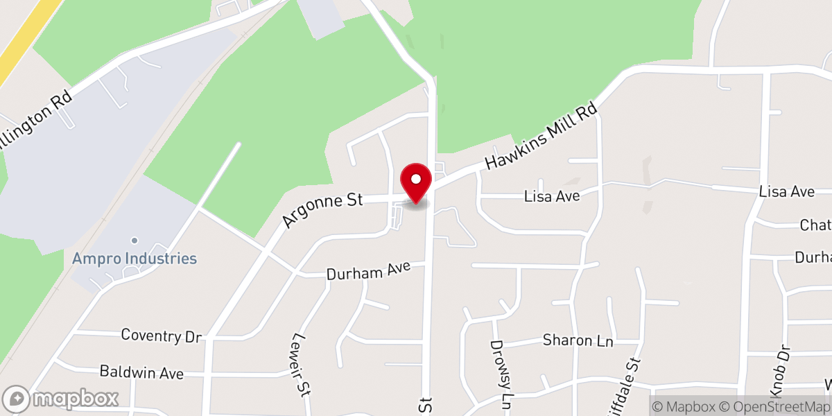 Map showing location of Northview Baptist Church