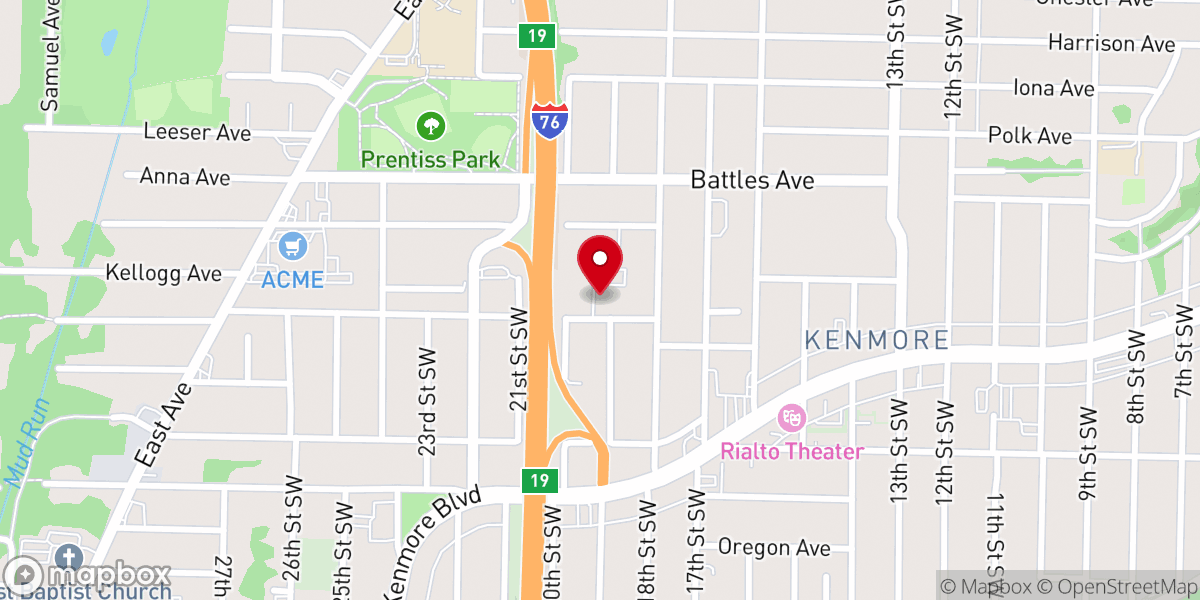 Map showing location of Unity Church of God in Christ