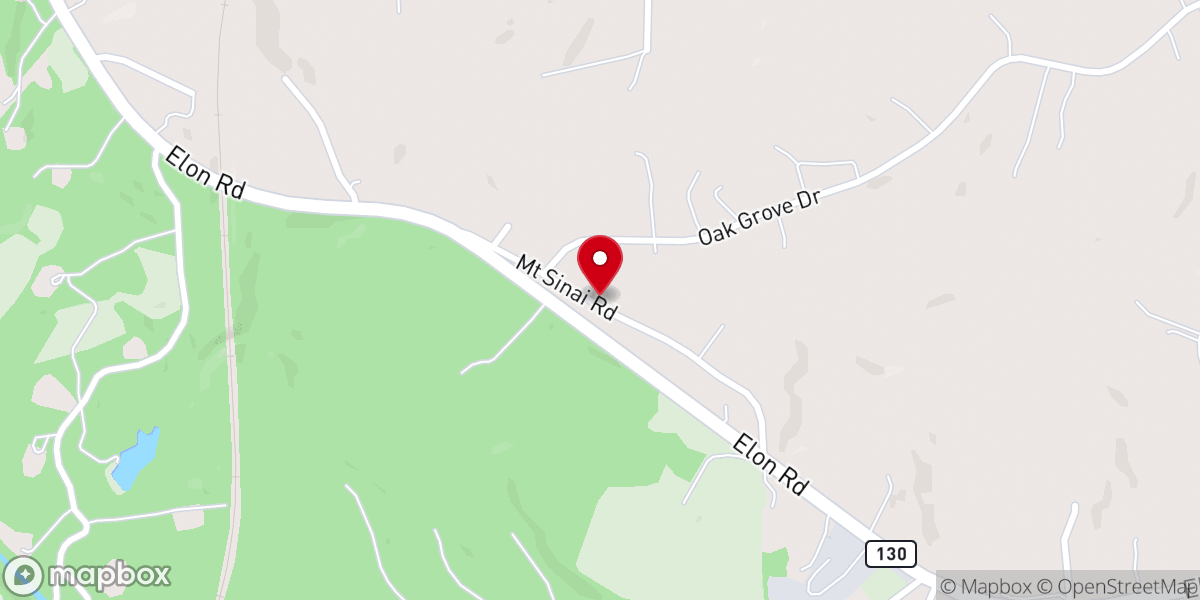 Map showing location of Mt. Sinai Baptist Church