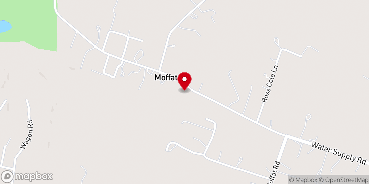 Map showing location of First Baptist Church Moffat