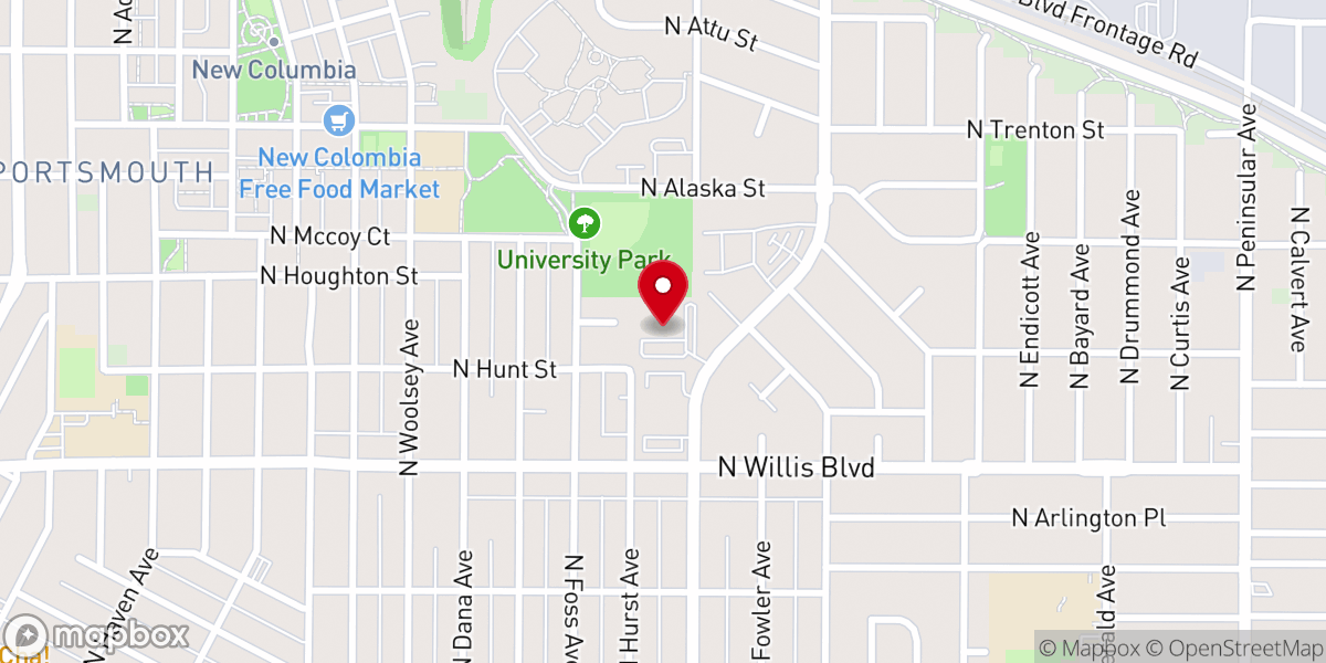 Map showing location of Mt. Olivet Baptist Church
