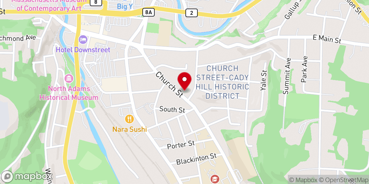 Map showing location of Houghton Mansion