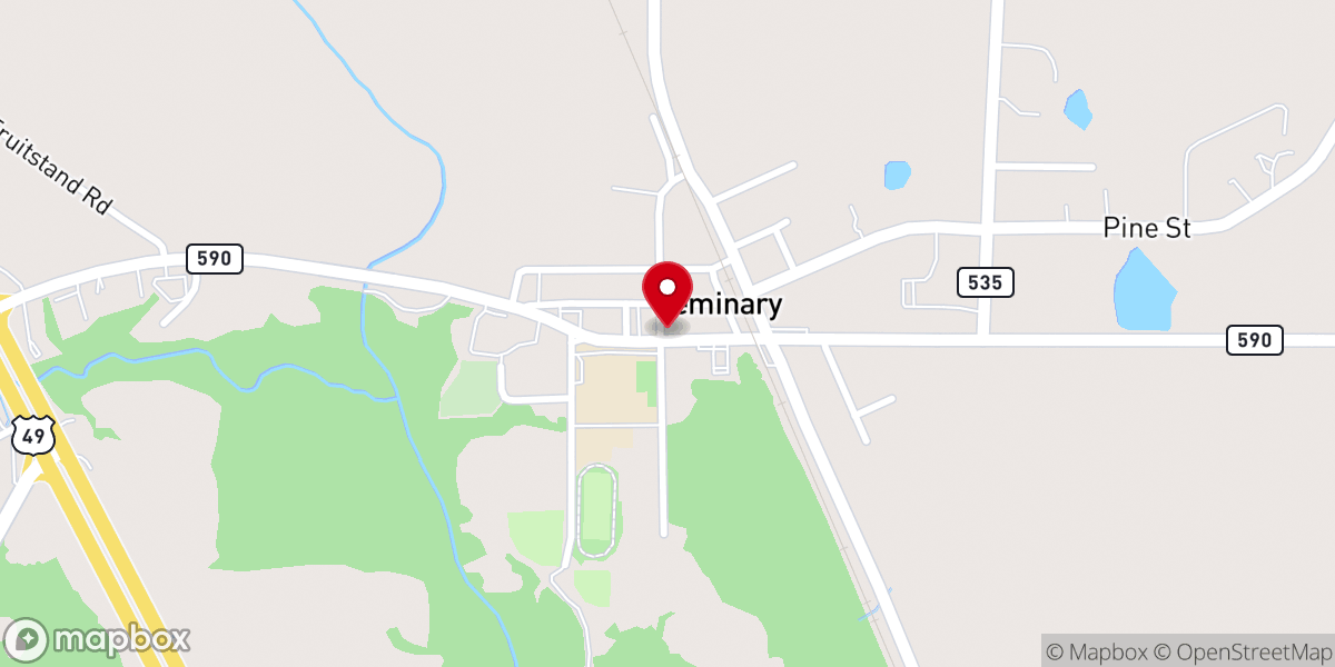 Map showing location of Seminary Town Hall