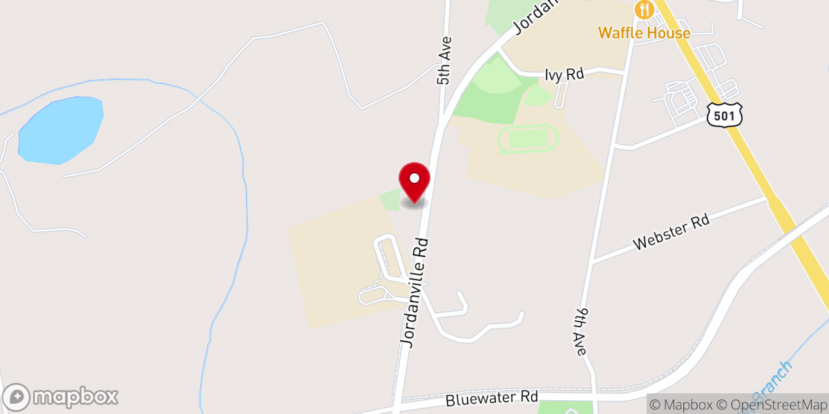 Map showing location of Aynor Church of God