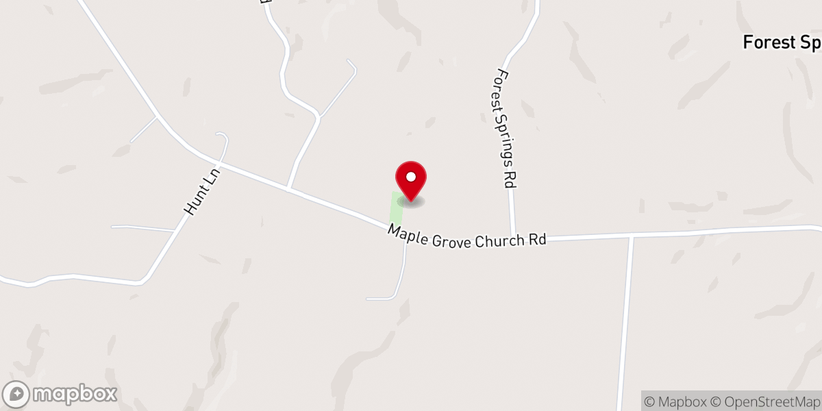 Map showing location of Maple Grove Fellowship Hall
