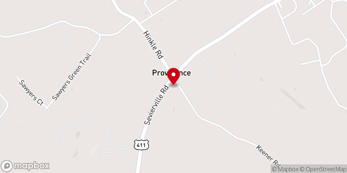 Map showing location of Providence Baptist Church