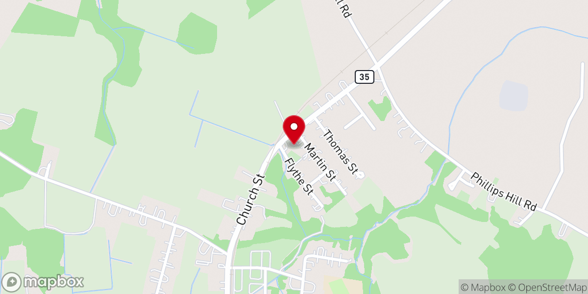 Map showing location of First Baptist Church of Conway