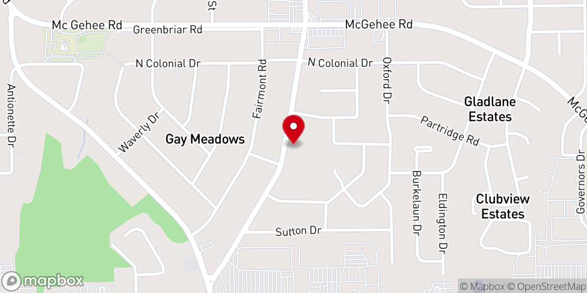Map showing location of Whitfield Memorial United Methodist Church