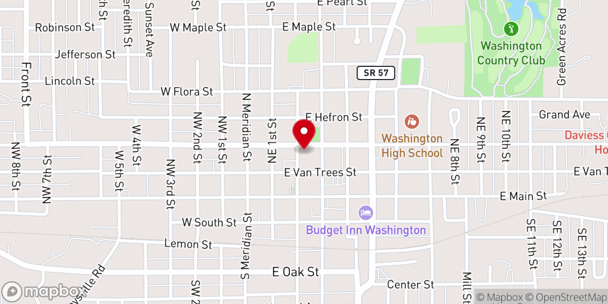 Map showing location of Westminster Presbyterian Church