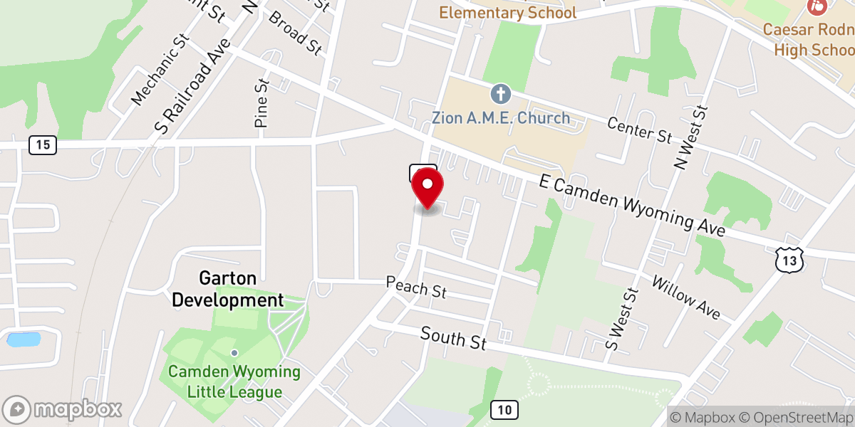 Map showing location of First Pilgrim Baptist Church