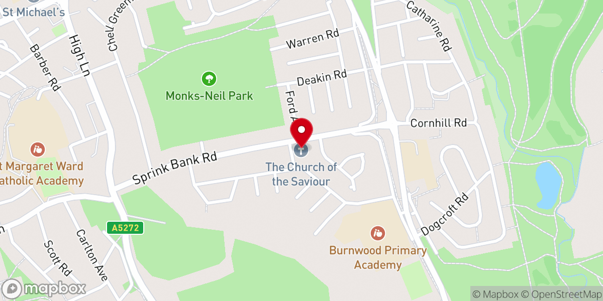 Map showing location of Chell Heath Church of the Saviour