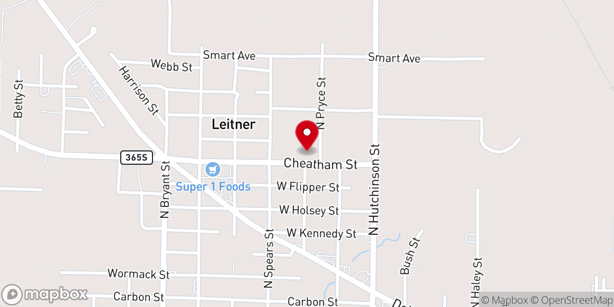 Map showing location of United Missionary Baptist Church