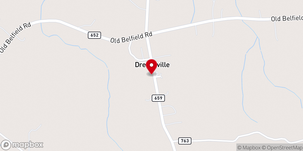 Map showing location of Drewryville Methodist Church