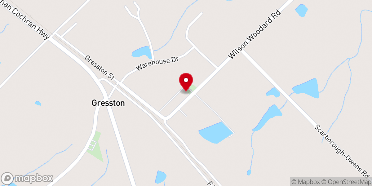 Map showing location of Gresston Congregational Holiness Church