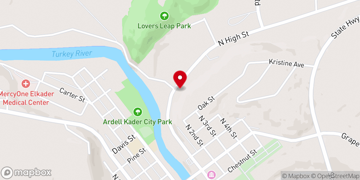 Map showing location of Zion Lutheran Church