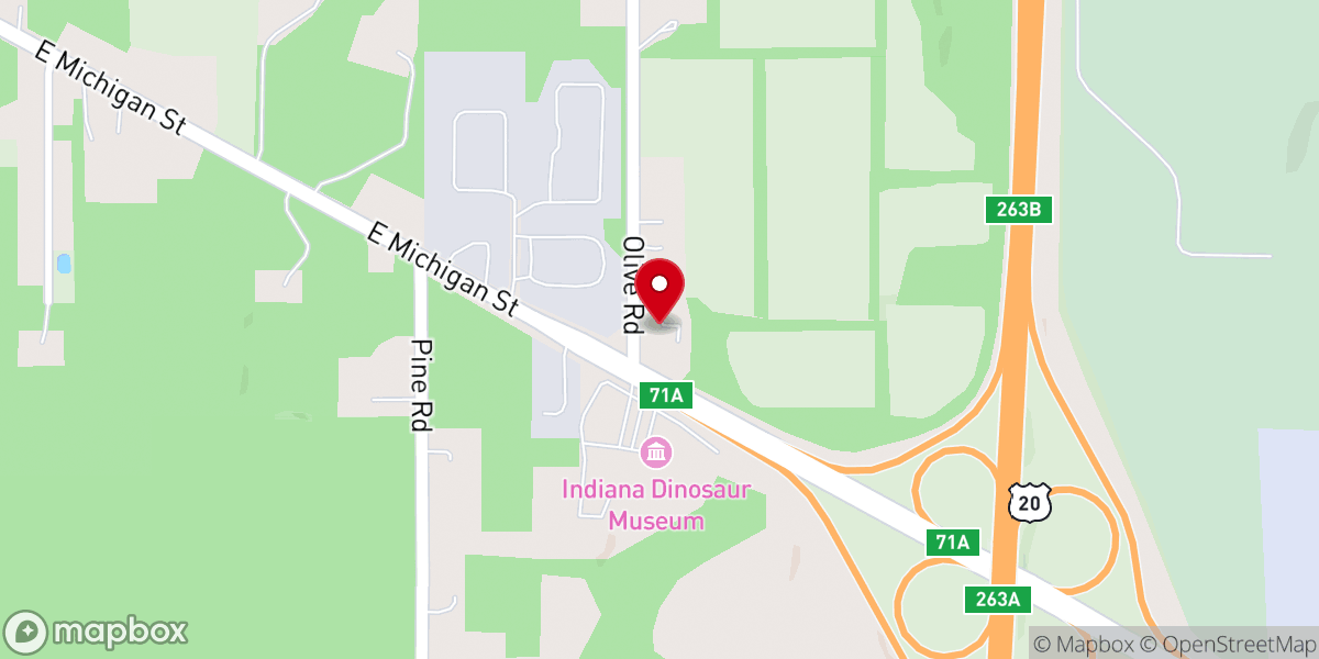 Map showing location of Oak Tree Community Church