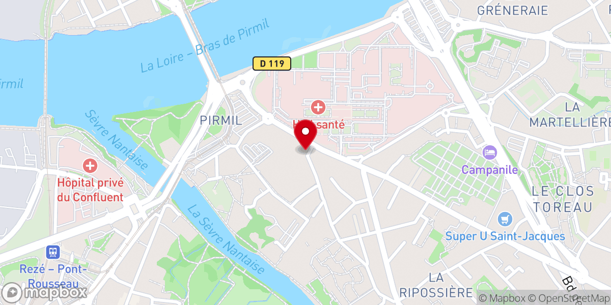 Map showing location of Paroisse St Jacques