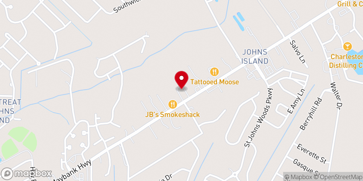 Map showing location of Faith Lutheran Church - Johns Island, SC