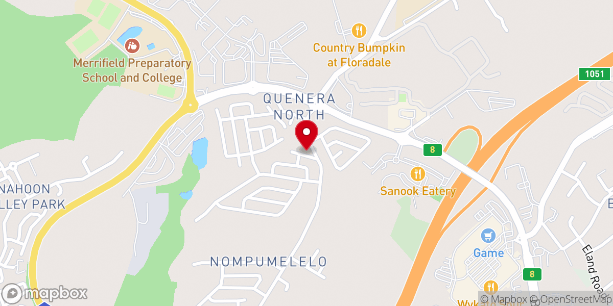 Map showing location of Nompumemelo Methodist Church